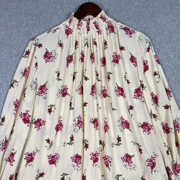 Maje Risoula Floral Print Woven Long Sleeve Mini Dress Size 36 Small - Picture 3 of 10